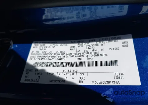 2018 Ford F-150 Xlt z USA, uszkodzony, nr VIN 1FTEW1E56JFE50099